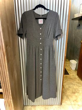 V-Neck Gray Dress