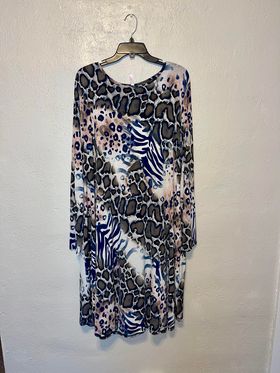 Plus Size Printed Long Sleeve Dress