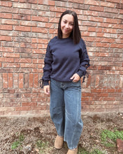 Load image into Gallery viewer, Navy Tie Crewneck