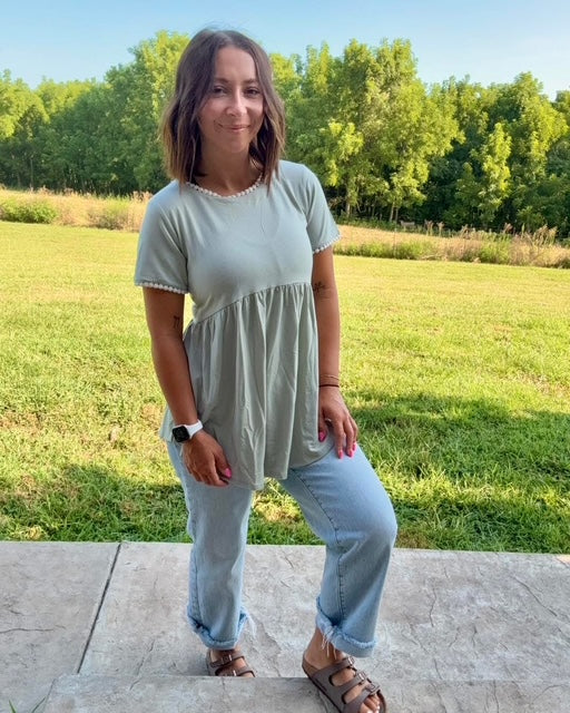 Light Blue Dotted Top