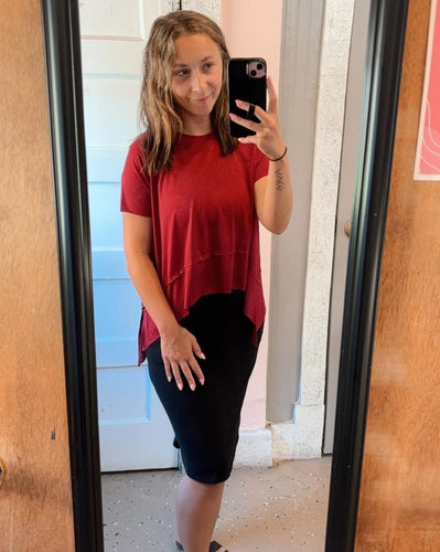 Burgundy Cropped Tee