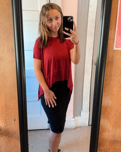 Burgundy Cropped Tee