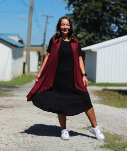 Burgundy Tank Top Kimono