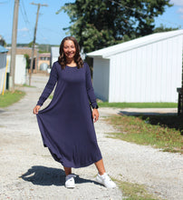 Load image into Gallery viewer, Blue Long Sleeve Dress