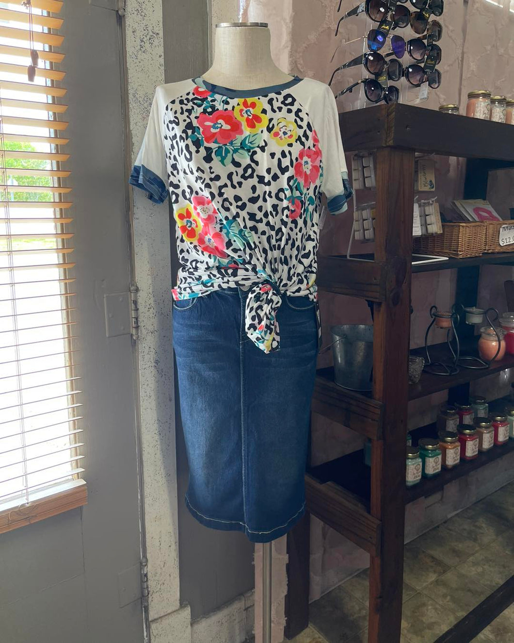Leopard and Flower Top