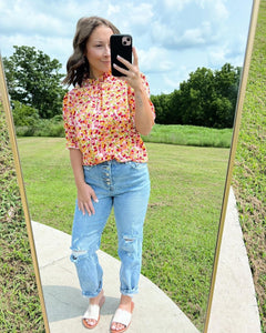 Pink & Orange Floral Shirt