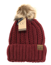 Load image into Gallery viewer, Fuzzy Lined Fur Pom CC Beanie