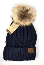 Load image into Gallery viewer, Fuzzy Lined Fur Pom CC Beanie