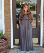 Load image into Gallery viewer, Charcoal Maxi Dress