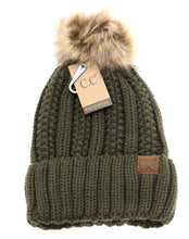 Load image into Gallery viewer, Fuzzy Lined Fur Pom CC Beanie